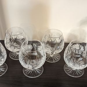 Vintage Pinwheel Crystal Sherry Glasses Set of 6